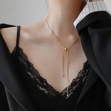 YUN RUO-collar de cadena de serpiente ajustable para mujer, accesorio sencillo de acero de titanio, Color oro amarillo, a la moda, 2020 2024 - compra barato