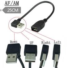 USB A hembra A USB A macho 90 adaptador de ángulo de grados cable FM-0.25 m 2024 - compra barato