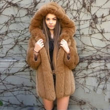 Fashion Thick Hooded Winter Coat Women Luxury Faux Fox Fur Coat 2 3 4XL Women Long Sleeve Faux Fur Jacket fourrure 2024 - buy cheap