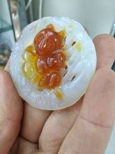 Excellent Chalcedony Round Pendant Carven Panda Totem Amulet Agate Churinga Hanging Talisman 2024 - buy cheap