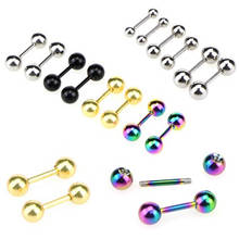 5Pair/set Medical Titanium Steel Rod Flat T-Type Screws Small Punk Stud Earrings Female Ear Bone Nail Lip Piercing Jewelry Gifts 2024 - buy cheap