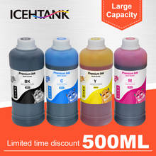 Icehtank-garrafa de tinta corante para recarga de tinta 500ml, cartuchos de tinta para impressora hp 655 178 364 564 920 670 932 xl 2024 - compre barato