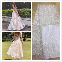 Fashion wedding / dress fabrics French mesh lace sequins African lace fabrics Nigeria sequins lace Ladies dress design fabric 2024 - buy cheap