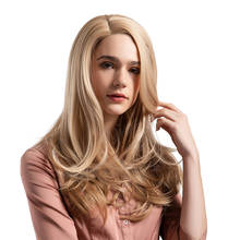 Peruca de cabelo sintético natural feminina, peruca frontal, longo, encaracolada, para festas, cabelos longos 2024 - compre barato