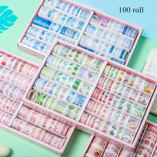 100Pcs/box Washi Tape Set Kawaii Flower Plant Masking Tape Vintage Decorative Tape for Sticker Scrapbooking Diary Stationery 2024 - buy cheap