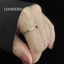 Luokend-Anillo de boda de oro amarillo de 18K para mujer, sortija de fiesta de moda, estilo Ins, 18K, AU750 2024 - compra barato