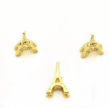 Collar de medallones flotantes de cristal para salón, 20 unids/lote, aleación de oro, Torre Eiffel, Jelry 2024 - compra barato