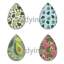 Zdying 10pcs Fruit Avocado Water Drop Shape Photo Glass Cabochon Demo Flat Back Making Findings DIY Gift Kids Jewelry 2024 - buy cheap