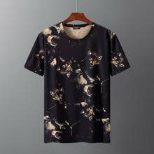 Camiseta de manga corta para hombre, camisa de cuello redondo con flores, supergrande, de estilo fino, a la moda, de verano, talla 4XL, 5XL-10XL, 62 2024 - compra barato