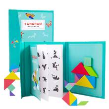 Rompecabezas magnéticos Tangram para niños, juguete Montessori, libro de magia educativa, 96 2024 - compra barato