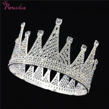 Corona Tiara de boda brillante elegante, corona redonda de círculo completo, diadema, joyería para el pelo de novia RE3047 2024 - compra barato