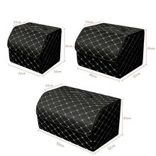 Car Trunk Storage Bag Organizer with Lid Portable Car Storage Stowing Tidying PU Leather Auto Trunk Box Organizer 2024 - купить недорого