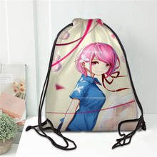 Hot Anime girl Printed backpack drawstring bag satin soft shoe bags to school custom Logo bags for women 2024 - buy cheap