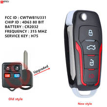 KEYECU-llave de coche remota abatible mejorada, reemplazo rojo, Fob, 315MHz, 4D63, Chip de 80 bits para Ford Mustang Edge Explorer FCC: CWTWB1U331 2024 - compra barato