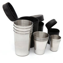 4PCS 30ML/70ML/150ML Stainless Steel Cup Polished Wine Drinking Shot Glasses Cup With Leather Bag For Home Kitchen Bar Drinkware 2024 - buy cheap