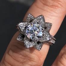 Vintage Flower Lab Diamond cz Ring 925 sterling silver Bijou Engagement Wedding band Rings for Women Bridal Charm Party Jewelry 2024 - buy cheap