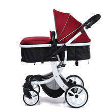 Cochecito de bebé 2020, carrito de bebé recién nacido, carrito rojo con ruedas, carrito de bebé de cuero, cochecito plegable multifuncional 2024 - compra barato