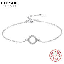 Authentic 925 Sterling Silver Chain Bracelet Crystal CZ Glittering Round Circle Charm Bracelet for Women Wedding  Jewelry 2024 - buy cheap