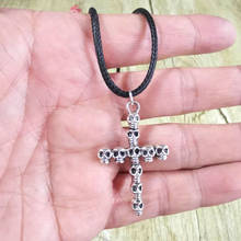New Fashion Cross Necklaces For Women Men Gift Skull and Crossbones Pendant Rope Chain Necklace Punk Goth Jewelry Vintage 2024 - buy cheap