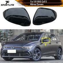 Cubiertas de espejo retrovisor de coche, tapas de espejo lateral, ABS, negro brillante, para Volkswagen VW MK8 Golf 8 VIII 2021 2024 - compra barato