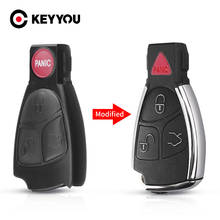 Keyyou substituição modificado remoto chave caso escudo para mercedes benz b c e ml s clk cl estilo cromado 3/4 botões kit de reparo 2024 - compre barato