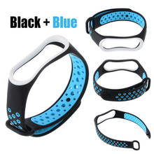 Fashion Soft Silicone Wrist Band Double Color Bracelet Wrist Strap For Xiaomi Mi Band 3 Watch Band Replacement  Accessories 2024 - buy cheap