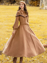 Vestido estilo boshow longo de outono e inverno, vestuário feminino bordado, estilo vintage 2024 - compre barato