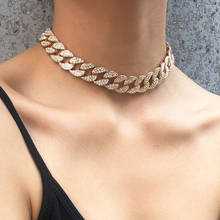 Simple Punk Rhinestone Thick Chain Choker Necklaces Women Ladies Sexy Hiphop Vintage Geometric Chocker Collar Jewelry XR2872 2024 - buy cheap