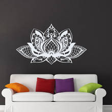 Lotous Mandala Flor Da Parede do Vinil Adesivo Yoga Studio Home Decor Sala Quarto Decalques de Parede Removíveis Murais de Boêmio A224 2024 - compre barato