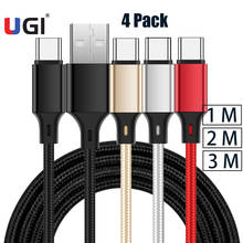 UGI-Cable de carga rápida tipo C 4A para móvil, Cable Micro USB tipo C para Android, sincronización de datos para Samsung OnePlus, HTC, Xiaomi Pixel 2020, paquete de 4 unidades 2024 - compra barato