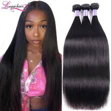 Longqi Hair Indian Hair Natural Straight Bundles 100% Human Hair Weaves 3 4 Bundles Remy Hair Bundles Free Shipping 2024 - buy cheap