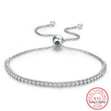 925 Sterling Silver Sparkling Strand Bracelet Women Link Tennis Bracelet Silver Fine Jewelry SCB029 2024 - buy cheap