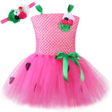 Meninas morango tutu vestido flores crianças tule vestido de princesa halloween festa aniversário fruta traje para crianças roupas da menina 2024 - compre barato