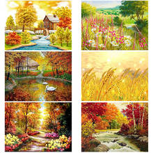 DIY 5D Diamond Painting Full Round Drill Autumn Tree Diamond Embroidery Rhinestones Mosaic Landscape Cross Stitch Art Gift Decor 2024 - buy cheap