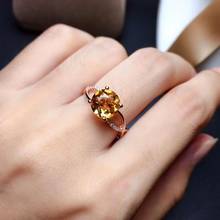 The Best Party Gift Citrine Ring 925 Sterling Silver Fine Jewelry Natural And Real Citrine Ring 2024 - buy cheap