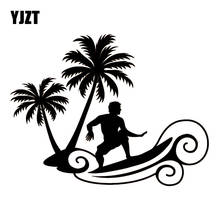 YJZT 17,9 см * 14,1 см модные Стикеры для экстремального спорта, серфинга, пляжа, Релакс, ладони, наклейки, Стайлинг автомобиля, виниловые, черные/Серебристые 2024 - купить недорого