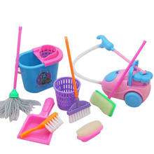 9pcs/set Children's kitchen play house toys Cleaning Furniture Tools Kit children's toys Mini Pretend Play Mop Broom Lovely Toys 2024 - buy cheap