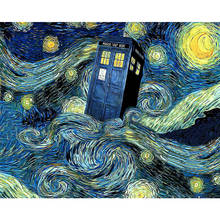 5d diy pintura diamante van gogh estrelado noite ponto cruz inteiro diamante bordado "doctor who" bordado decoração de casa 2024 - compre barato