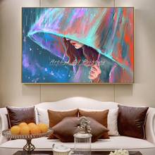 Arthyx Hand Painted Girl Oil Painting On Canvas Modern Abstract Cartoon Posters Wall Art Picture For Living Room Wall Decoration 2024 - buy cheap