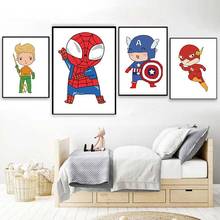 Nórdico dos desenhos animados spiderman arte da parede pintura da lona berçário cartaz fotos de parede para crianças quarto decoração casa sem moldura 2024 - compre barato