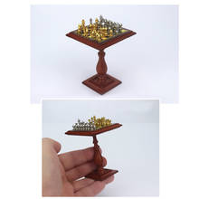 1 Set Dollhouse Miniature Chess Set, 1:12 Dollhouse Miniature Decor, Material: alloy, Chess pieces 2024 - buy cheap