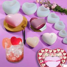 Resin Crystal Epoxy Mold 3D Love Heart Cake Chocolate Silicone Mould DIY Crafts Aromatherapy Candle Soap Making Tool 2024 - buy cheap