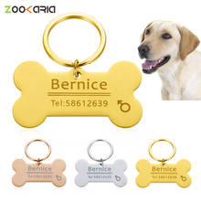 Personalized Pet ID Tag Keychain Engraved Pet ID Name for Cat Puppy Dog Collar Tag Pendant Keyring Bone Pet Accessories 2024 - buy cheap