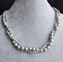 Collar de perlas únicas para boda, joyería fina, 18 pulgadas, 4-8mm, gris, genuina, de agua dulce 2024 - compra barato