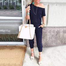 Women Casual One Shoulder Wide Leg Jumpsuit Rompers Ladies Summer Soft Loose Playsuit Trousers Party Trousers Jumpsuit 4 2024 - buy cheap