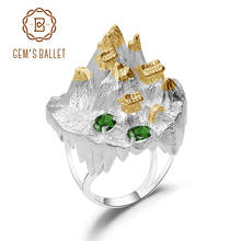 GEM'S BALLET 925 Silver Gold Plated Ring For Women Halloween Horror Story Natural Chrome Diopside Handmade Gemstone Ring Jewelry 2024 - buy cheap