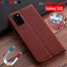 Funda de cuero con tapa para Samsung Galaxy S20, carcasa de lujo tipo billetera para Galaxy S20 SM G980F G980 6,2 5G 2024 - compra barato