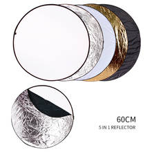 60cm 5in1 Round Reflector Flash Silver Gold Wholesale Portable Collapsible Reflector for Studio Multi Photo Disc Diffuers 2024 - buy cheap