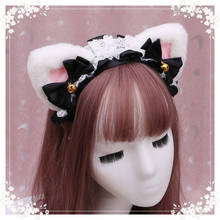 Japanese Cat Ear Lolita Hair Accessories Lace Headband Anime Maid Bowknot Headwear Cosplay Costume 2024 - buy cheap