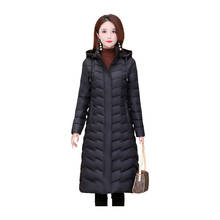 Women'S X-Long Winter Big Pockets Hooded Windproof Down Jacket Oversized Cotton Padded Coat 2024 - buy cheap